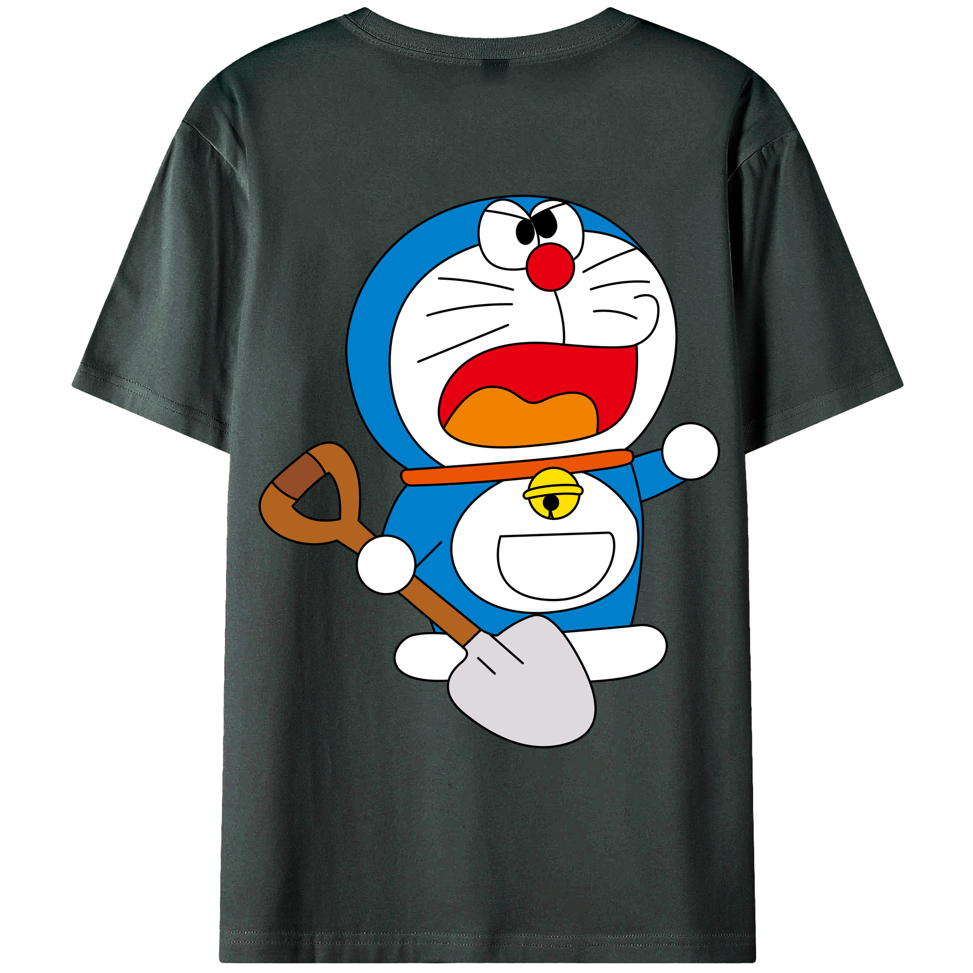 （画像用） ドラえもん Doraemon 綿100％ メンズ半袖Tシャツ（バックプリント） 通気性